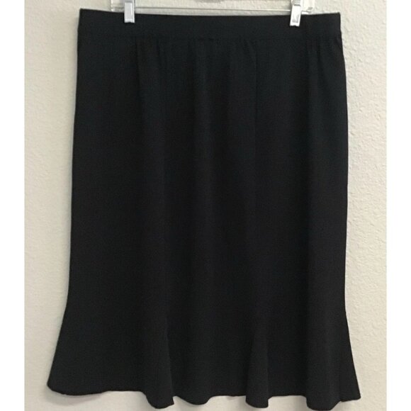 Misook Woman Black Pull On Skirt Curvy Women’s Size XLP Petite - Picture 1 of 8